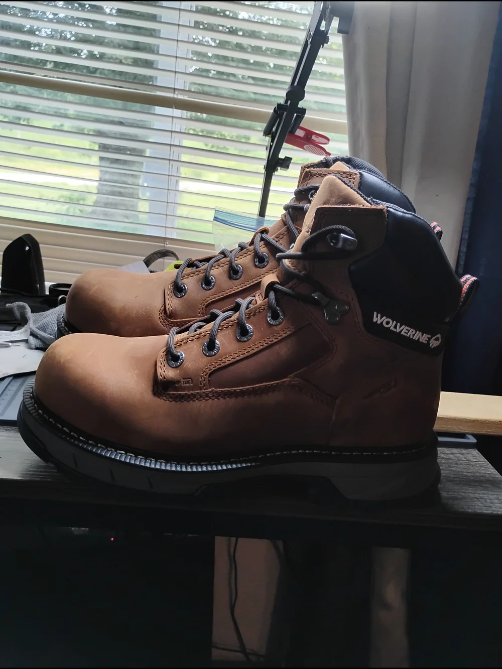 Wolverine Tan and Black Work Boots